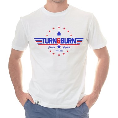 Herren T-Shirt - Turn and Burn dunkelblau-weiss S