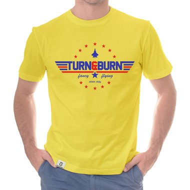 Herren T-Shirt - Turn and Burn dunkelblau-weiss S