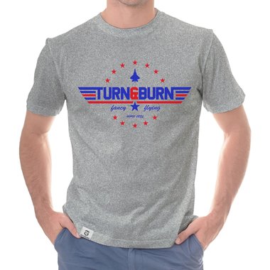 Herren T-Shirt - Turn and Burn dunkelblau-weiss S