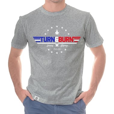 Herren T-Shirt - Turn and Burn dunkelblau-weiss S