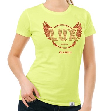 Damen T-Shirt - Lux Nightclub - LA dunkelblau-gelb S