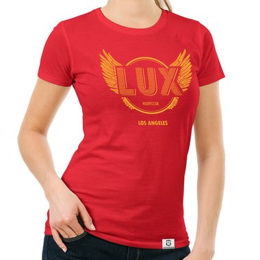 Damen T-Shirt - Lux Nightclub - LA dunkelblau-gelb S