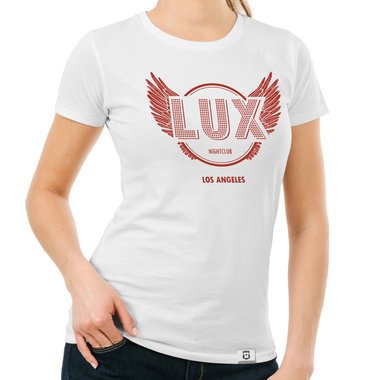 Damen T-Shirt - Lux Nightclub - LA weiss-rot XXL