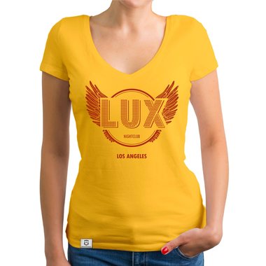 Damen T-Shirt V-Ausschnitt - Lux Nightclub - LA