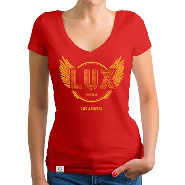 Damen T-Shirt V-Ausschnitt - Lux Nightclub - LA