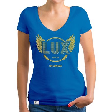 Damen T-Shirt V-Ausschnitt - Lux Nightclub - LA