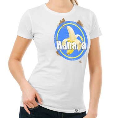 Damen T-Shirt - Banana weiss-braun XXL