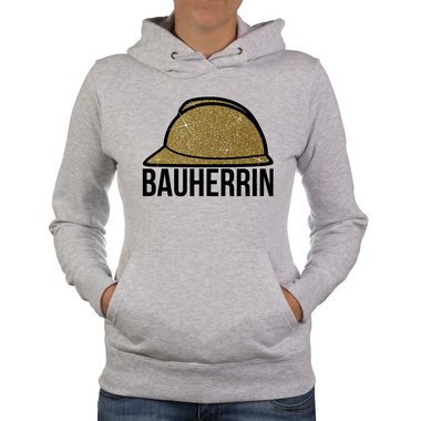 Damen Richtfest Hoodie - Bauherrin Motive - Glitzer Bauherrin fuchsia-goldglitzer XS