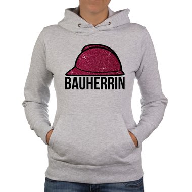 Damen Richtfest Hoodie - Bauherrin Motive - Glitzer Bauherrin fuchsia-goldglitzer XS