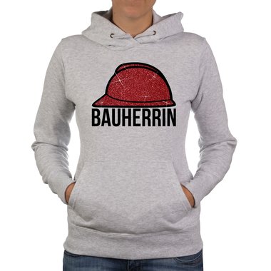 Damen Richtfest Hoodie - Bauherrin Motive - Glitzer Bauherrin fuchsia-goldglitzer XS