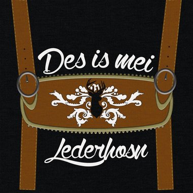 Herren Oktoberfest T-Shirts - Des is mei Lederhosn! - Mnner Shirt mit Rundhals- und V-Ausschnitt Rundhals dunkelblau-weiss S