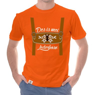 Herren Oktoberfest T-Shirts - Des is mei Lederhosn! - Mnner Shirt mit Rundhals- und V-Ausschnitt Rundhals dunkelblau-weiss S