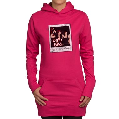 Designe deinen Hoodie - Herren, Damen & Kinder - Dein Bild in coolen Rahmen - Geschenk fr Familien, Freunde und Prchen Damen fuchsia-Polaroid XS