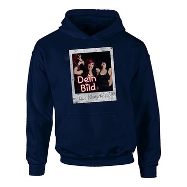 Designe deinen Hoodie - Herren, Damen & Kinder - Dein Bild in coolen Rahmen - Geschenk fr Familien, Freunde und Prchen Damen fuchsia-Polaroid XS