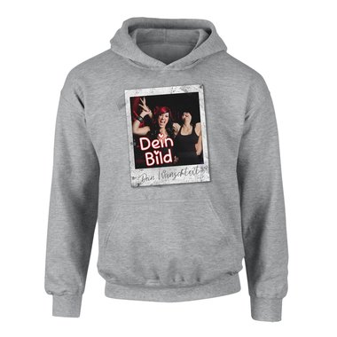 Designe deinen Hoodie - Herren, Damen & Kinder - Dein Bild in coolen Rahmen - Geschenk fr Familien, Freunde und Prchen Damen fuchsia-Polaroid XS