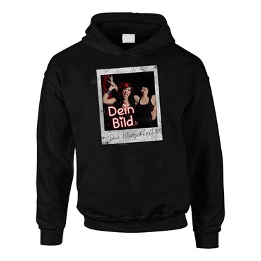 Designe deinen Hoodie - Herren, Damen & Kinder - Dein Bild in coolen Rahmen - Geschenk fr Familien, Freunde und Prchen Damen fuchsia-Polaroid XS