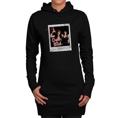 Designe deinen Hoodie - Herren, Damen & Kinder - Dein Bild in coolen Rahmen - Geschenk fr Familien, Freunde und Prchen Damen fuchsia-Polaroid XS