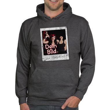 Designe deinen Hoodie - Herren, Damen & Kinder - Dein Bild in coolen Rahmen - Geschenk fr Familien, Freunde und Prchen Damen fuchsia-Polaroid XS