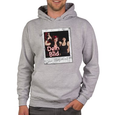 Designe deinen Hoodie - Herren, Damen & Kinder - Dein Bild in coolen Rahmen - Geschenk fr Familien, Freunde und Prchen Damen fuchsia-Polaroid XS