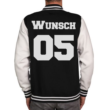 Partnerlook College Jacken - Herren und Damen - Mit deinem individuellen Wunschnamen und Wunschnummer - Freunde, Prchen und Familie - XS-XXXL Herren schwarz-weiss XXXL