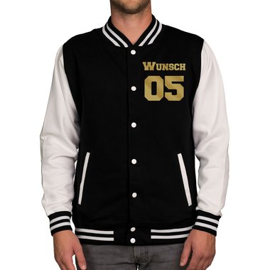 Partnerlook College Jacken - Herren und Damen - Mit deinem individuellen Wunschnamen und Wunschnummer - Freunde, Prchen und Familie - XS-XXXL Herren schwarz-weiss XXXL