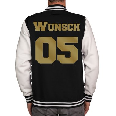 Partnerlook College Jacken - Herren und Damen - Mit deinem individuellen Wunschnamen und Wunschnummer - Freunde, Prchen und Familie - XS-XXXL Herren schwarz-weiss XXXL