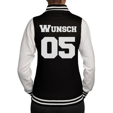 Partnerlook College Jacken - Herren und Damen - Mit deinem individuellen Wunschnamen und Wunschnummer - Freunde, Prchen und Familie - XS-XXXL Herren schwarz-weiss XXXL