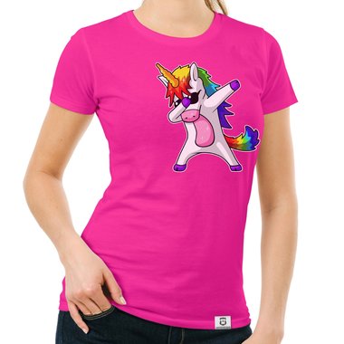 Damen und Kinder T-Shirts und Tops - Dabbing Einhorn - Whlbare Shirt-Farben und viele Gren von XS - XXL V-Neck - dunkelgrau XS