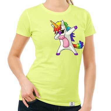 Damen und Kinder T-Shirts und Tops - Dabbing Einhorn - Whlbare Shirt-Farben und viele Gren von XS - XXL V-Neck - dunkelgrau XS