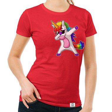 Damen und Kinder T-Shirts und Tops - Dabbing Einhorn - Whlbare Shirt-Farben und viele Gren von XS - XXL V-Neck - dunkelgrau XS