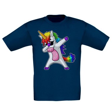 Damen und Kinder T-Shirts und Tops - Dabbing Einhorn - Whlbare Shirt-Farben und viele Gren von XS - XXL V-Neck - dunkelgrau XS