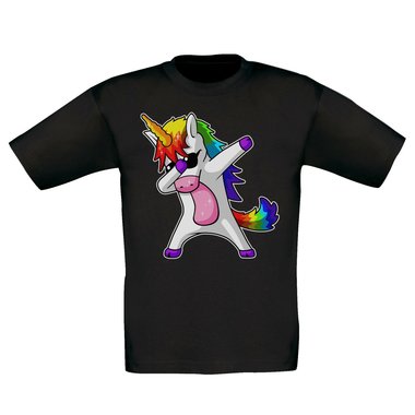 Damen und Kinder T-Shirts und Tops - Dabbing Einhorn - Whlbare Shirt-Farben und viele Gren von XS - XXL V-Neck - dunkelgrau XS