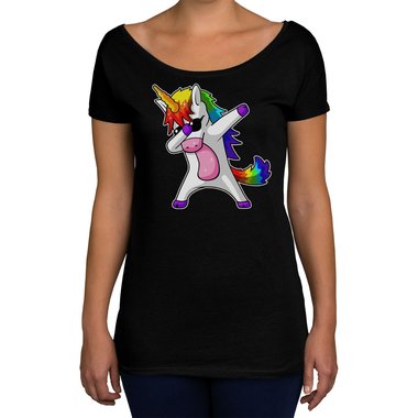 Damen und Kinder T-Shirts und Tops - Dabbing Einhorn - Whlbare Shirt-Farben und viele Gren von XS - XXL V-Neck - dunkelgrau XS