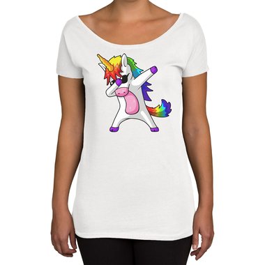 Damen und Kinder T-Shirts und Tops - Dabbing Einhorn - Whlbare Shirt-Farben und viele Gren von XS - XXL V-Neck - dunkelgrau XS