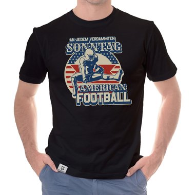 American Football Herren Outfit - An jedem verdammten Sonntag - T-Shirt und Hoodie fr Football-Fans weiss-T-Shirt 5XL