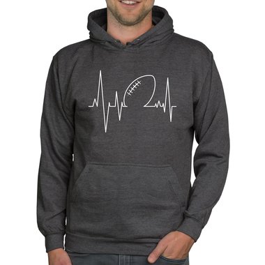 Herren T-Shirts & Hoodies - American Football - Herzfrequenz dunkelgrau-Hoodie XS