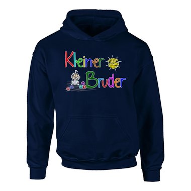 Kinder T-Shirt und Hoodie Kollektion - Groer & Kleiner Bruder - Partnerlook fr Geschwister Pullover und Shirt dunkelblau-Hoodie-groer-Bruder 80-92