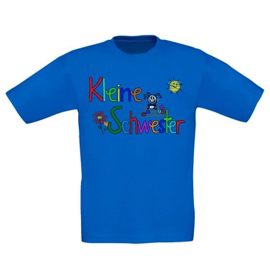 Kinder T-Shirt und Hoodie Kollektion - Groe & Kleine Schwester - Partnerlook fr Geschwister Pullover und Shirt weiss-T-Shirt-kleine-Schwester 152-164