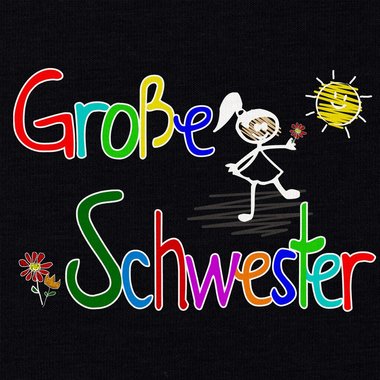 Kinder T-Shirt und Hoodie Kollektion - Groe & Kleine Schwester - Partnerlook fr Geschwister Pullover und Shirt weiss-T-Shirt-kleine-Schwester 152-164