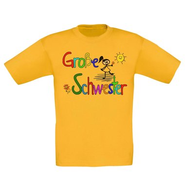 Kinder T-Shirt und Hoodie Kollektion - Groe & Kleine Schwester - Partnerlook fr Geschwister Pullover und Shirt weiss-T-Shirt-kleine-Schwester 152-164