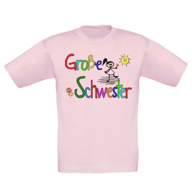 Kinder T-Shirt und Hoodie Kollektion - Groe & Kleine Schwester - Partnerlook fr Geschwister Pullover und Shirt weiss-T-Shirt-kleine-Schwester 152-164