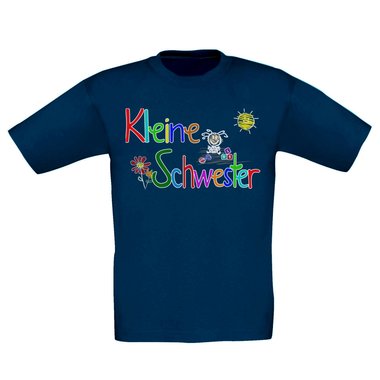 Kinder T-Shirt und Hoodie Kollektion - Groe & Kleine Schwester - Partnerlook fr Geschwister Pullover und Shirt weiss-T-Shirt-kleine-Schwester 152-164