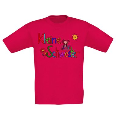 Kinder T-Shirt und Hoodie Kollektion - Groe & Kleine Schwester - Partnerlook fr Geschwister Pullover und Shirt weiss-T-Shirt-kleine-Schwester 152-164