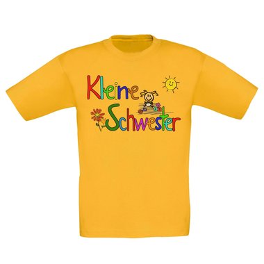 Kinder T-Shirt und Hoodie Kollektion - Groe & Kleine Schwester - Partnerlook fr Geschwister Pullover und Shirt weiss-T-Shirt-kleine-Schwester 152-164