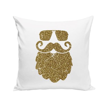 Weihnachts-Kissen Kollektion - Glitzer Motive im Christmas-Look braun-goldglitzer-Hirsch