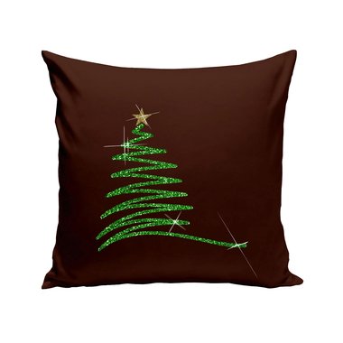 Weihnachts-Kissen Kollektion - Glitzer Motive im Christmas-Look braun-goldglitzer-Hirsch