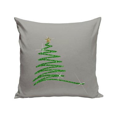 Weihnachts-Kissen Kollektion - Glitzer Motive im Christmas-Look braun-goldglitzer-Hirsch