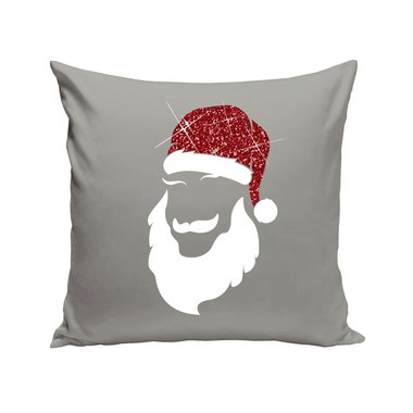 Weihnachts-Kissen Kollektion - Glitzer Motive im Christmas-Look weiss-schwarzglitzer-Cool-Santa