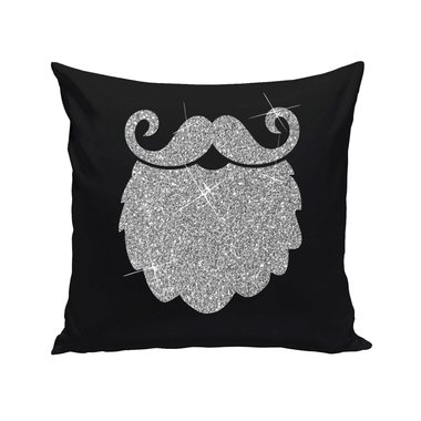 Weihnachts-Kissen Kollektion - Glitzer Motive im Christmas-Look weiss-schwarzglitzer-Cool-Santa