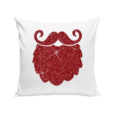 Weihnachts-Kissen Kollektion - Glitzer Motive im Christmas-Look weiss-schwarzglitzer-Cool-Santa